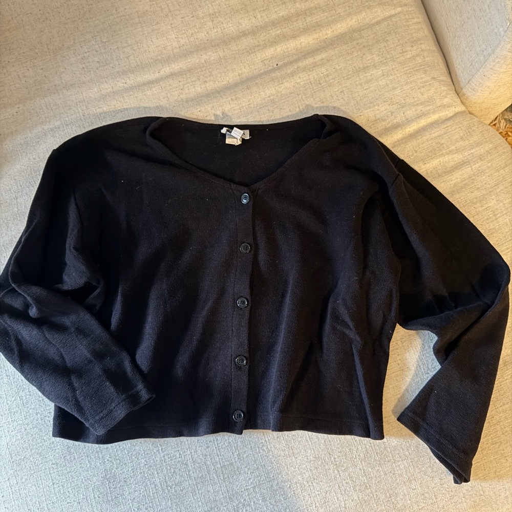Black Button-Up Cardigan